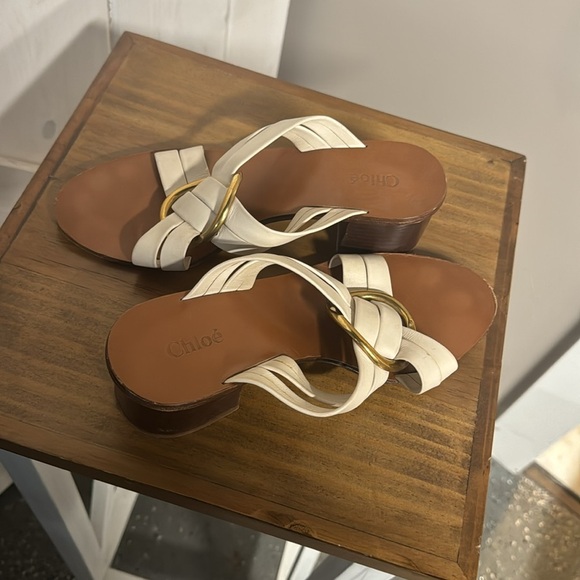 Chloe Rony Heeled Sandal in Color Cloudy Size 38 - Picture 11 of 12